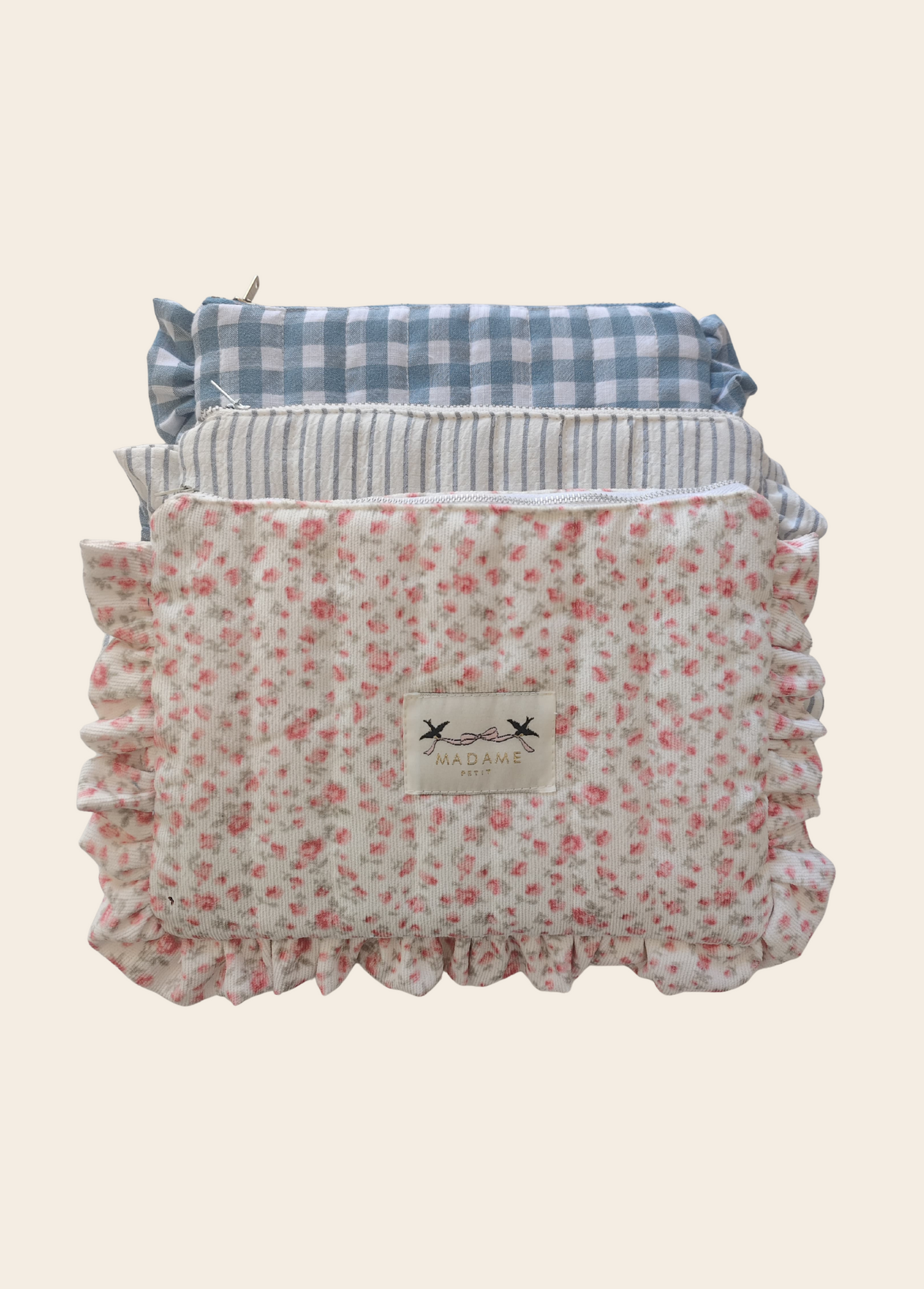 Estuche Pañalero Flores Rosadas
