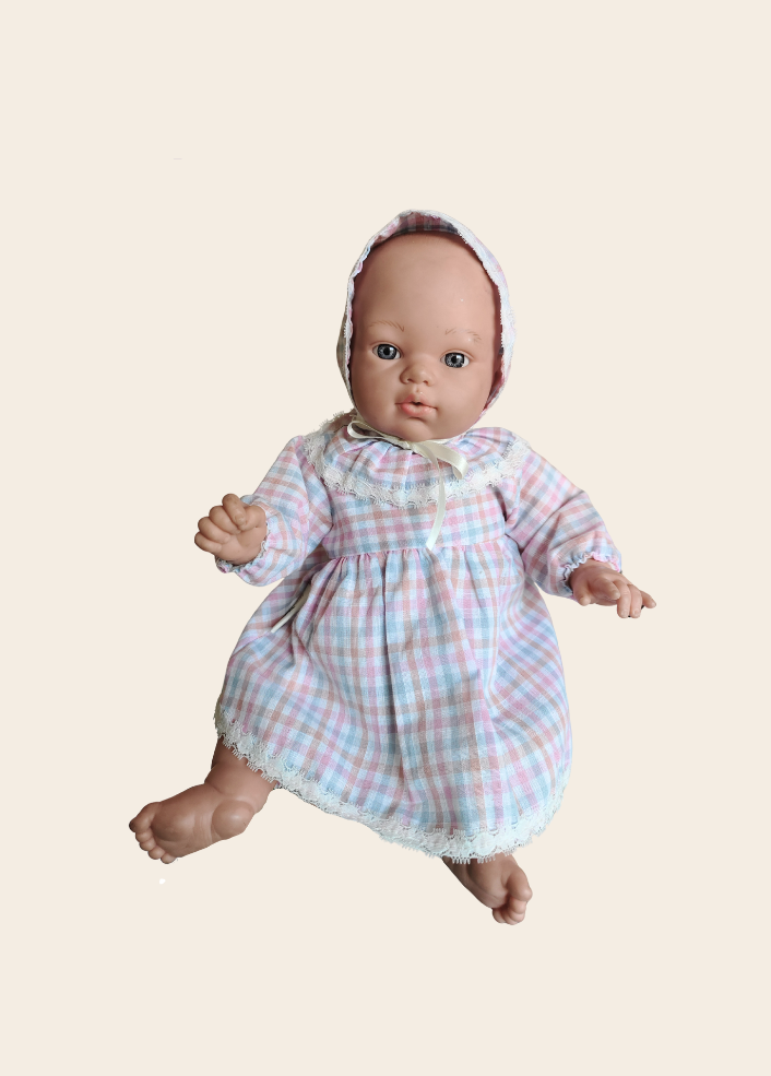 VESTIDO MUÑECA VICHY ROSADO