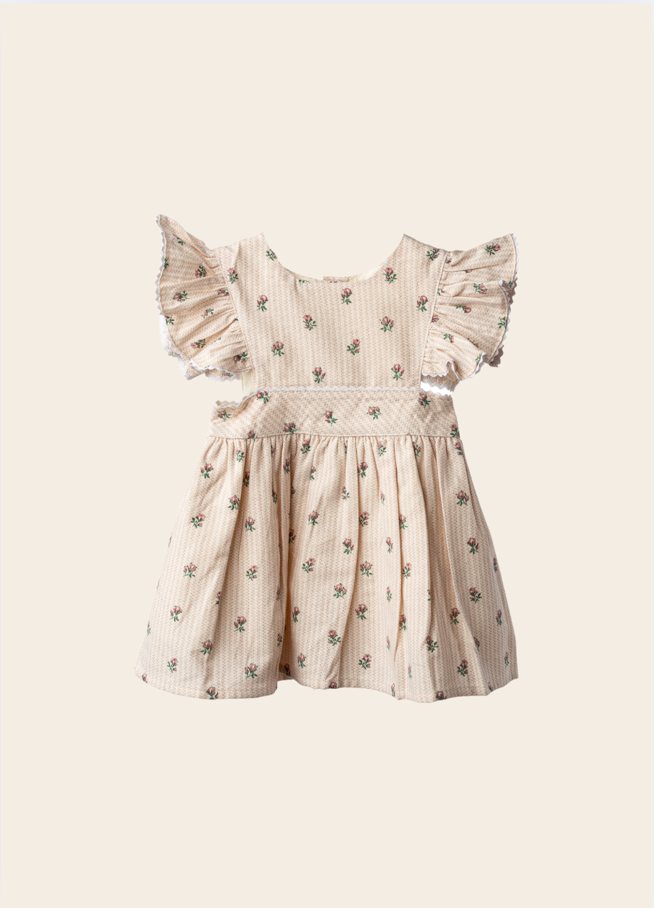 VESTIDO NORUEGA FLORES BEIGE