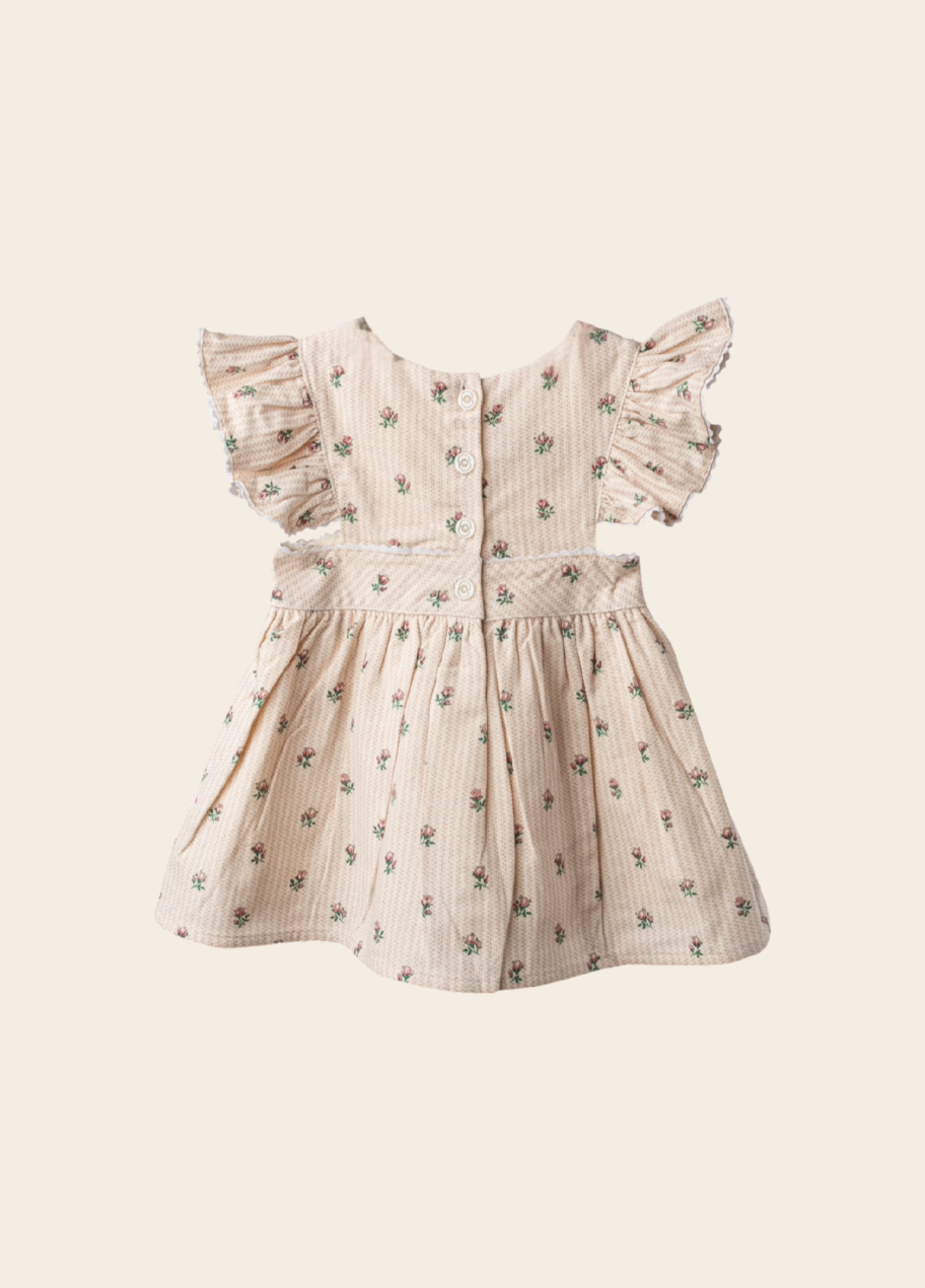 VESTIDO NORUEGA FLORES BEIGE
