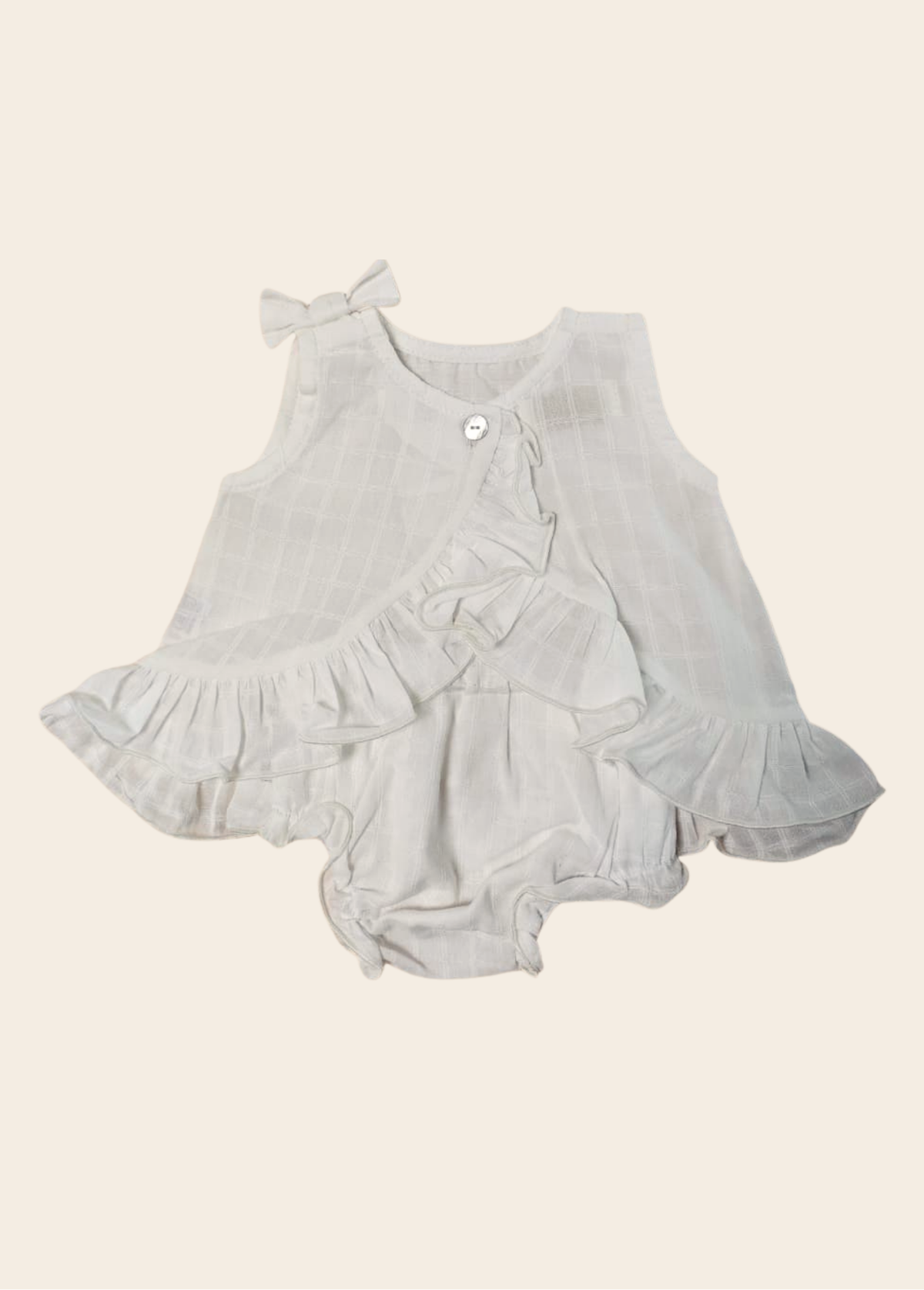 Conjunto Esmeralda Crudo Cuadrillé