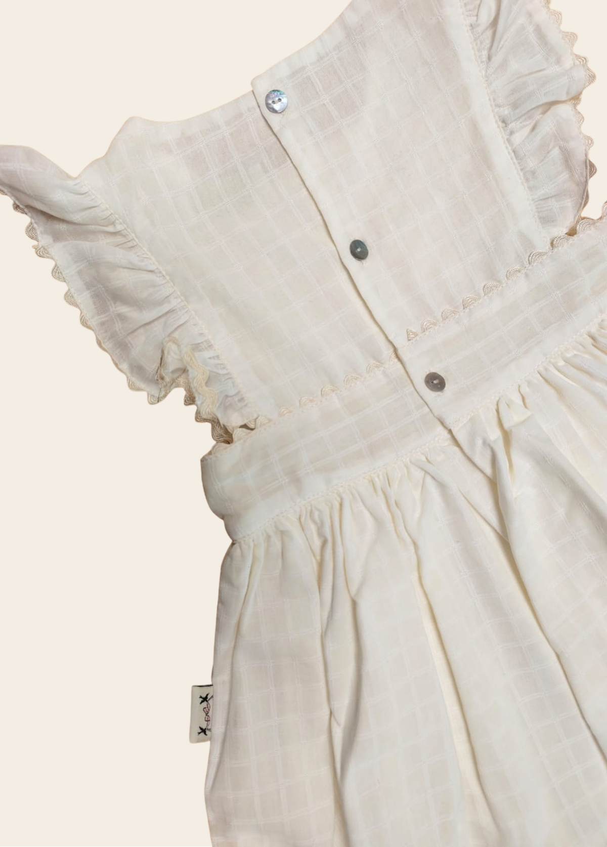Vestido Rubí Crudo Cuadrillé