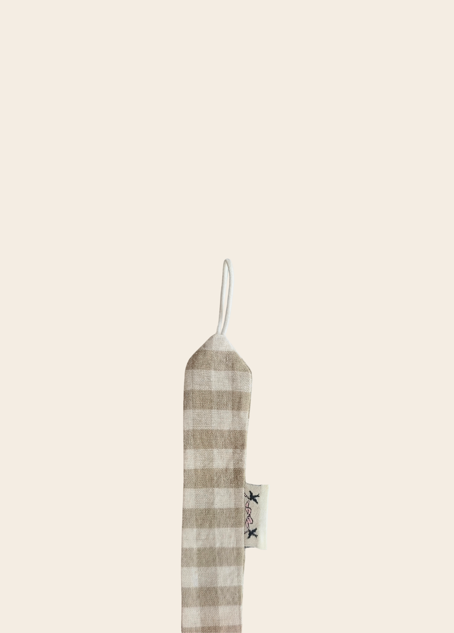Porta Chupete Vichy Beige