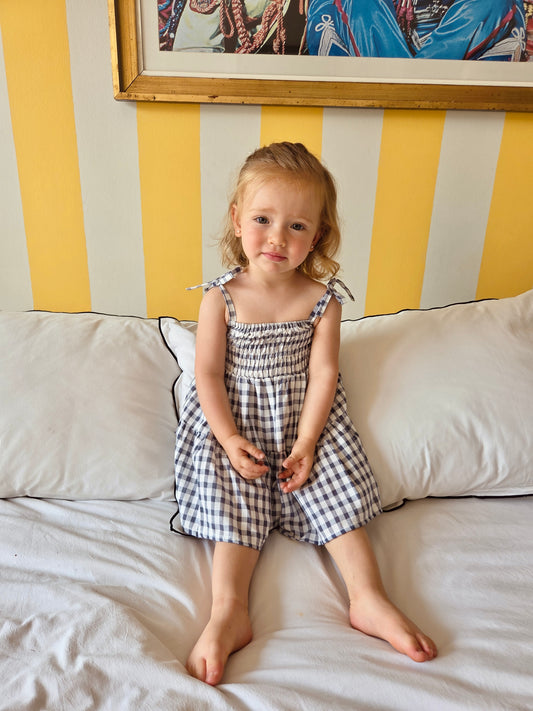 Vestido Tiritas Vichy Azul