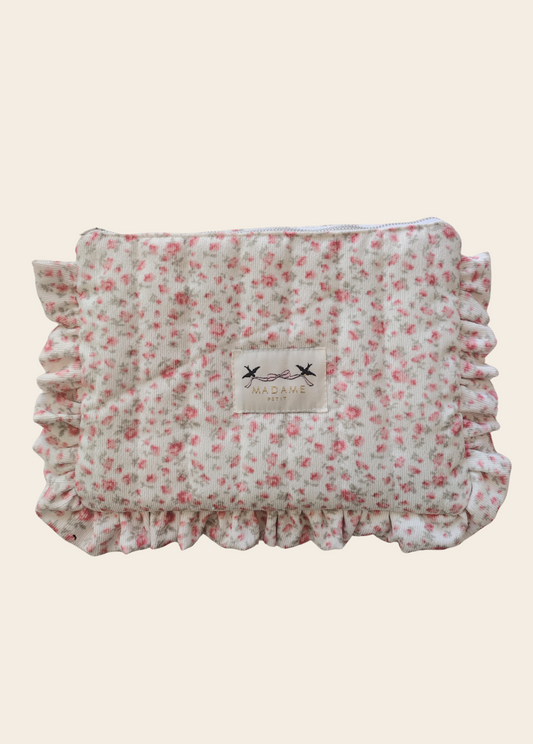 Estuche Pañalero Flores Rosadas