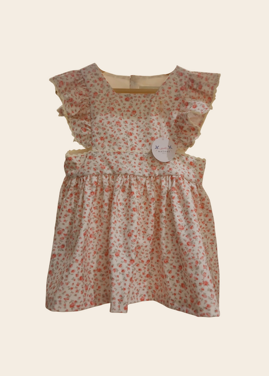 VESTIDO NORUEGA COTELE FLORES ROSADAS