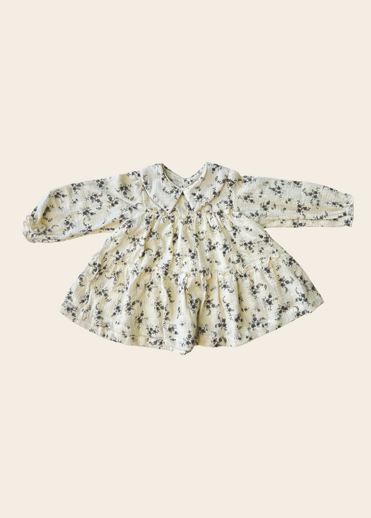 VESTIDO MALTA FLORES GRISES