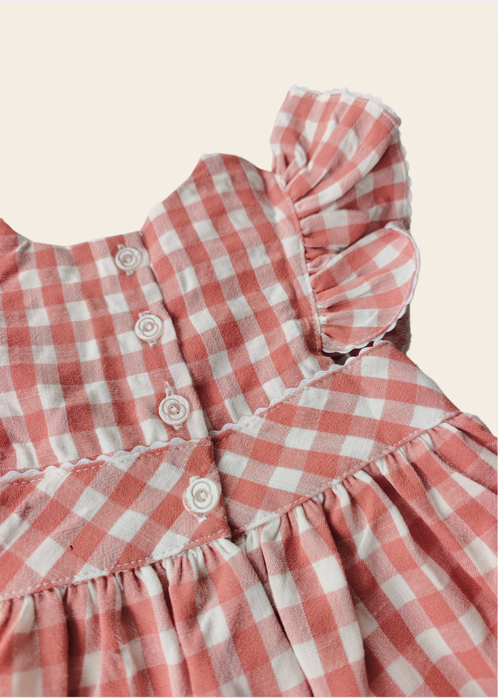 VESTIDO NORUEGA VICHY LADRILLO