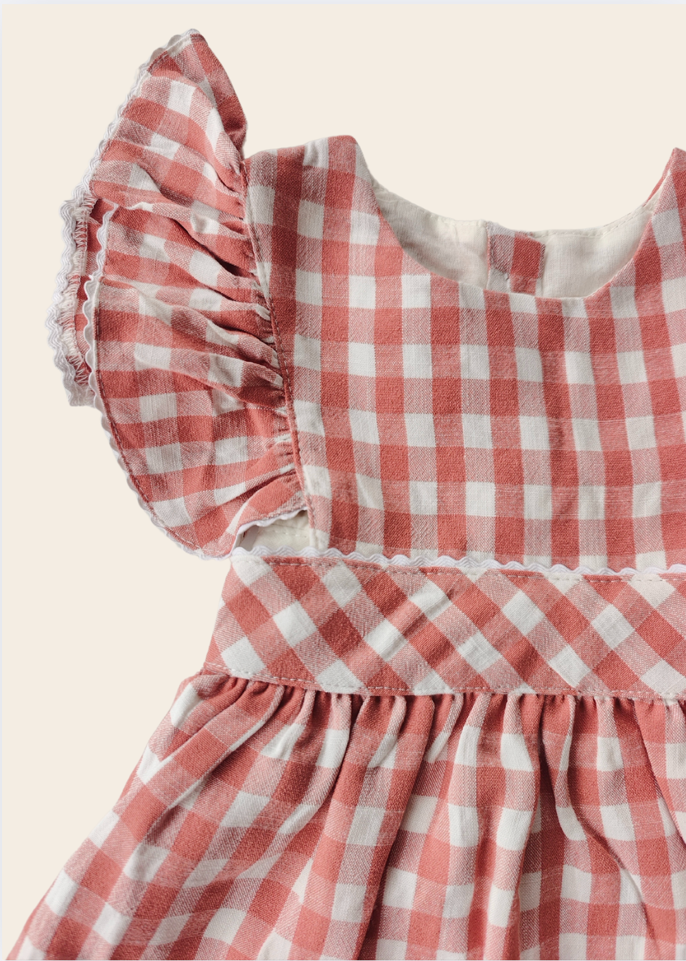 VESTIDO NORUEGA VICHY LADRILLO