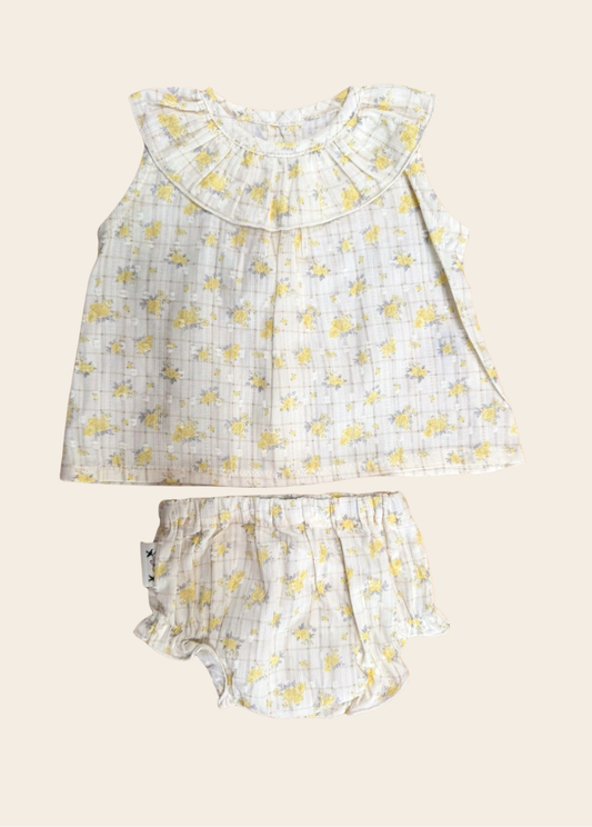 Conjunto Ópalo Flores Amarillas
