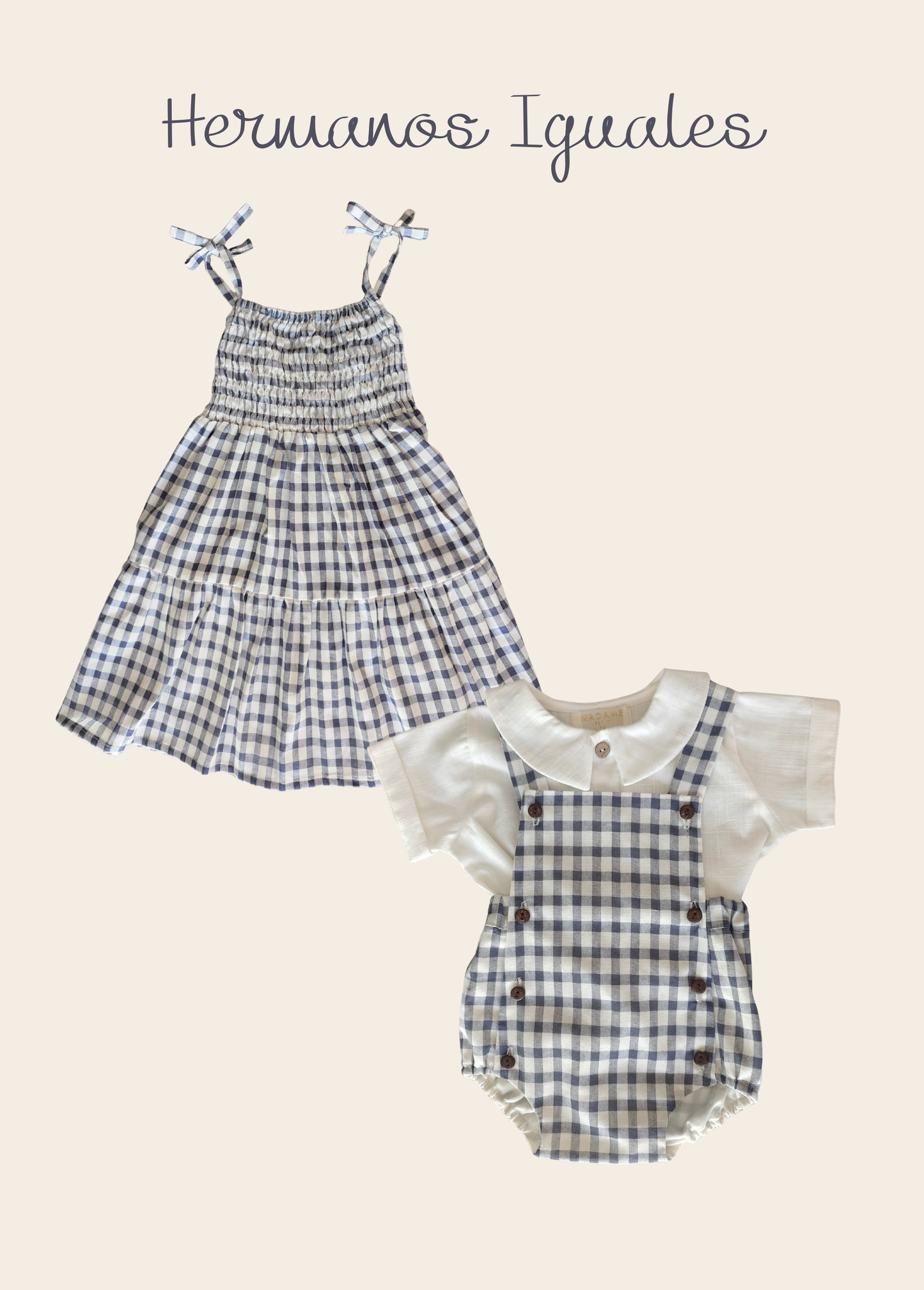 Vestido Tiritas Vichy Azul