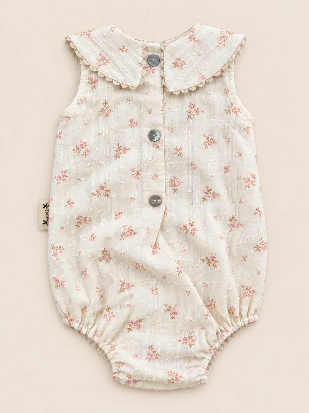 Mameluco Aguamarina Flores Beige