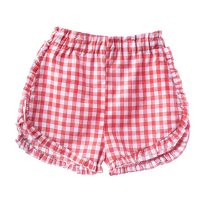 Short Santorini vichy rojo