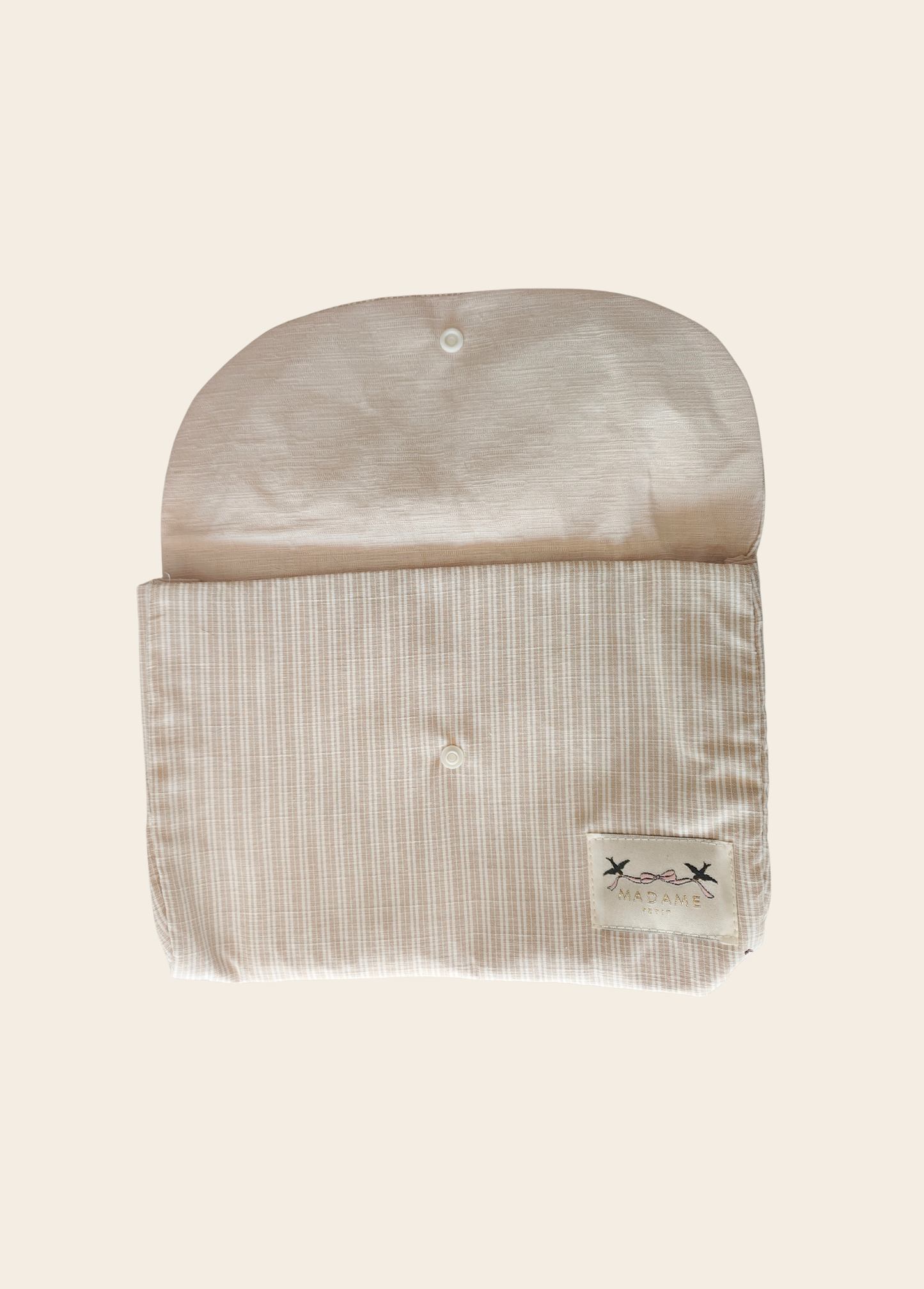 Bolsita Porta Muda Rayas Beige